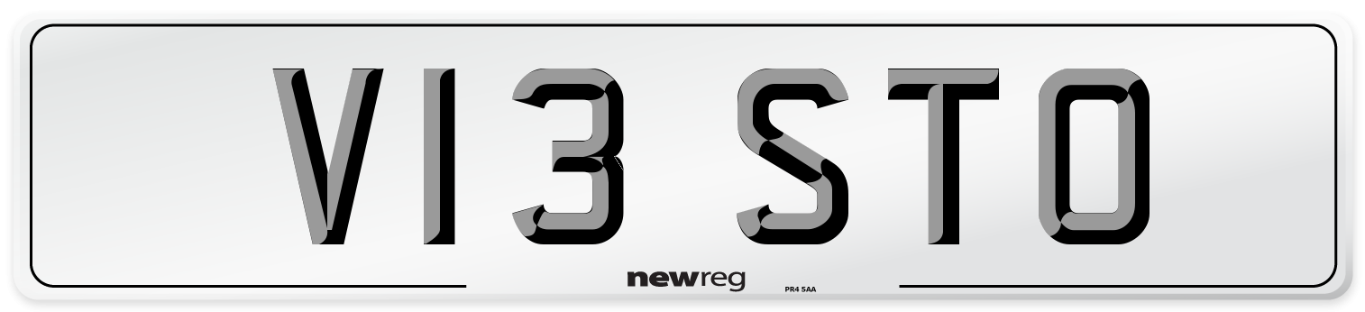 V13 STO Number Plate from New Reg